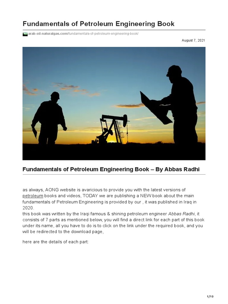 Fundamentals of Petroleum Engineering Book | PDF | Petroleum Reservoir ...