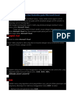 Rumus Matematika Dan Statistika Pada Microsoft Excel