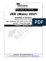 JEEMain Reliable Mathematics 26-02-2021 Shift2