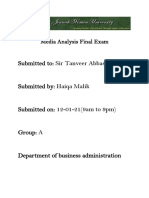 Media Analysis Final Exam by Haiqa Malik BBA III Group A