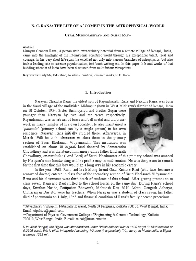 Narayan Chandra Rana | PDF | Stars | Cosmic Microwave Background