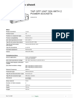 Product Data Sheet: Tap Off Unit 32A With 2 Power Sockets