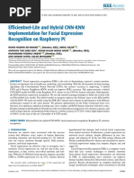 Efficientnet-Lite and Hybrid CNN-KNN Implementation For Facial Expression Recognition On Raspberry Pi