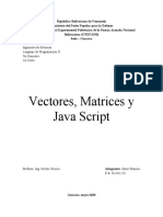 Vectores, Matrices y Java Script