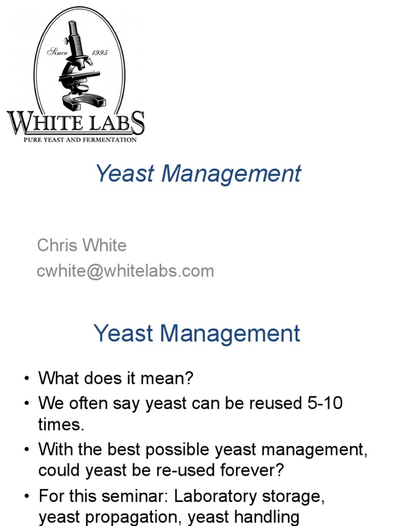 2014 MBAA Chris White Yeast Management PDF Brewing Food And Drink