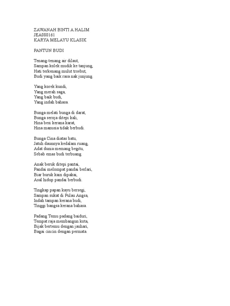 Pantun Budi Pdf