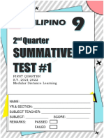 Filipino 9 1st Summative 2nd Quarter