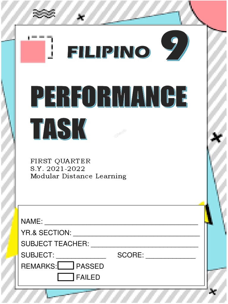 Filipino 9 performance task pdf
