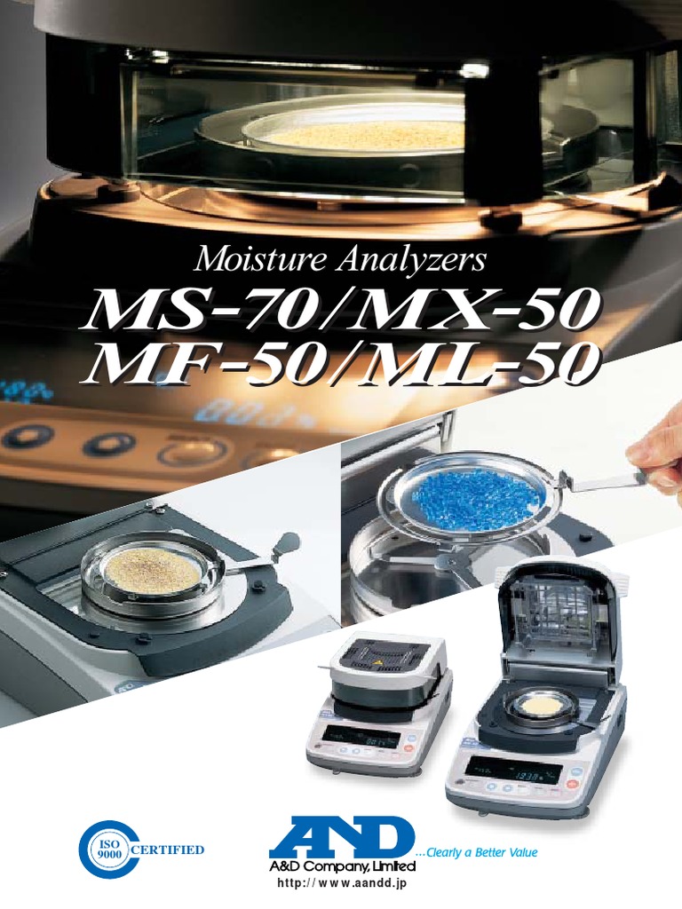 Moisture Analyzers A Guide to A&D's Line of MS70, MX50, MF50, and