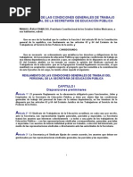 To de La Condiciones Generales de Trabajo Del Personal de La Sep