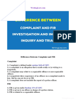 Complaint, FIR, Investigation, Inquiry, and Trial Under CRPC