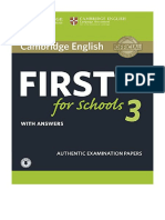 Cambridge English First For Schools 3 Student's Book With Answers With Audio