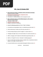 DSS - Quiz (1) October 2018: 1. The Inclusion of A Model Base and Its Management System