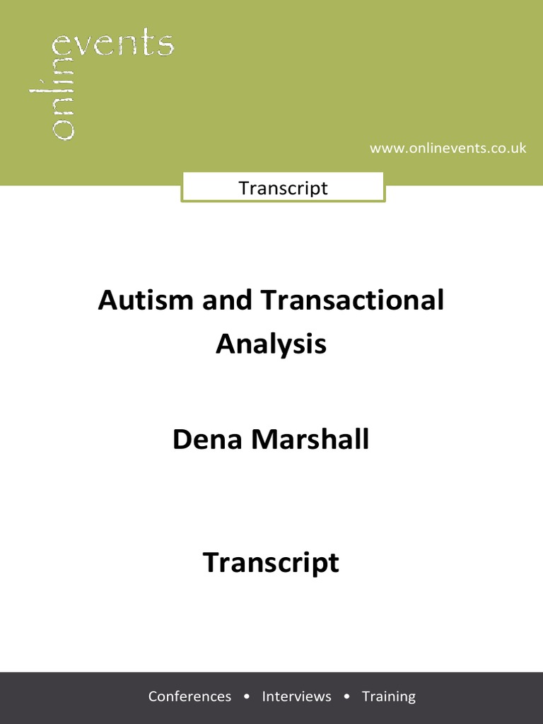 Autism and Transactional Analysis: Transcript | PDF | Autism ...