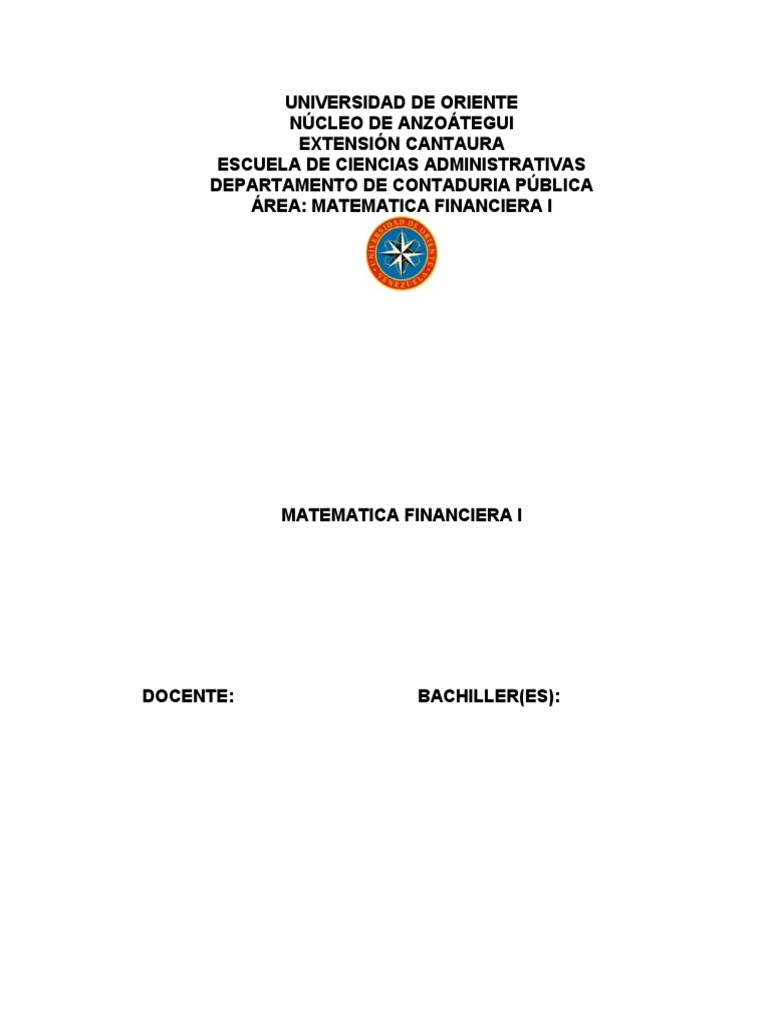 Matemática Financiera I: Conceptos Clave | PDF | Finanzas Matemáticas ...