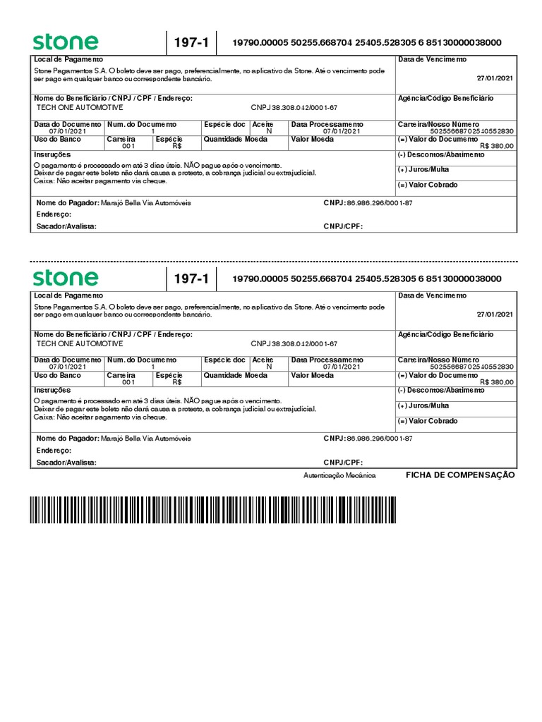 Ficha de Compensação | PDF | Cheque (banco) | Economias