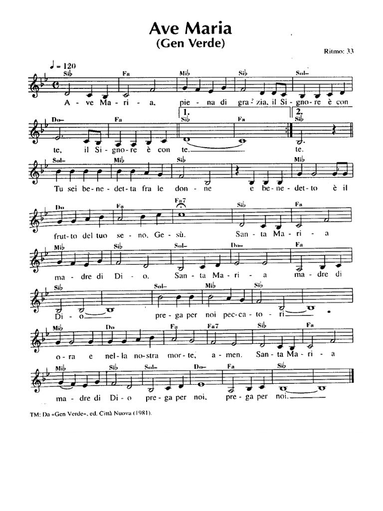 Ave Maria (Gen Verde) | PDF