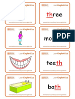 Tricky Words Flashcards Throw Three Teeth