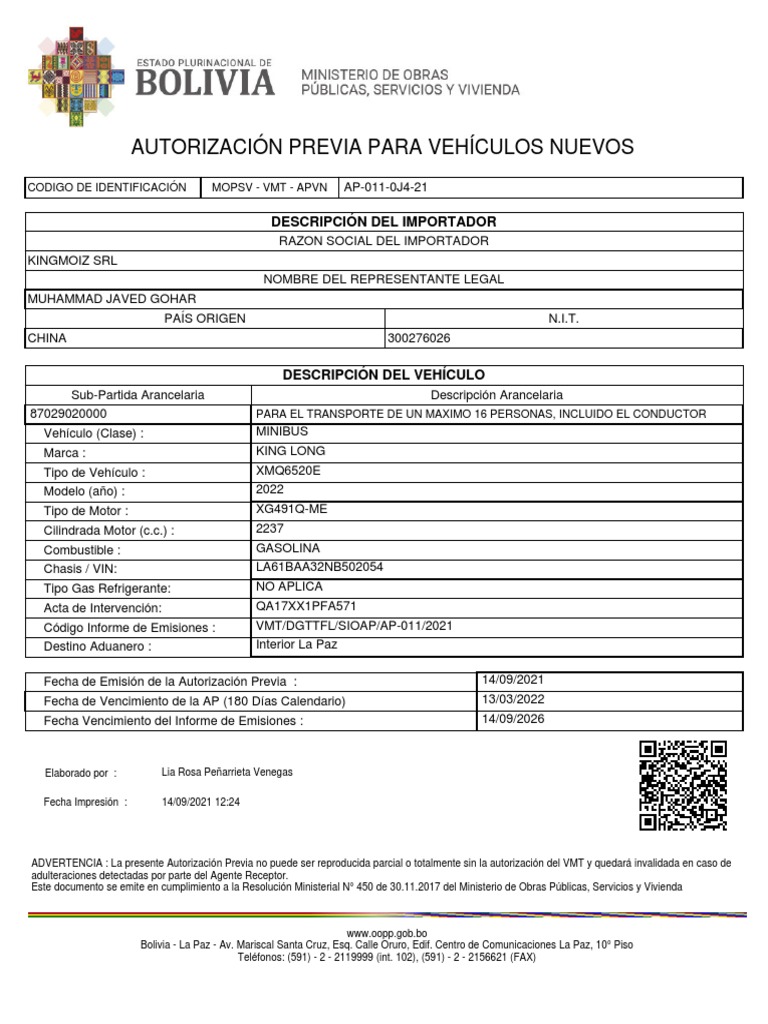 Permiso de Importación Temporal de Vehículo | PDF | Vehículos de ruedas ...