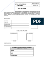 Registro fotográfico y dactilar autorización