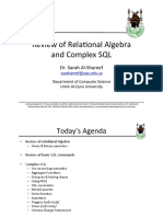 Review of Rela+onal Algebra and Complex SQL: Week 2-2