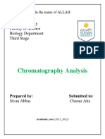 Chromatography Analysis: Soran University Faculty of Science Biology Department Third Stage