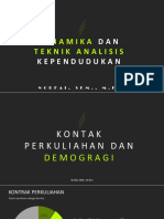 DINAMIKA DAN TEKNIK ANALISIS KEPENDUDUKAN