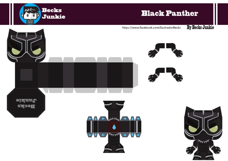 Black Panther Mini Papercraft by Becks Junkie | PDF