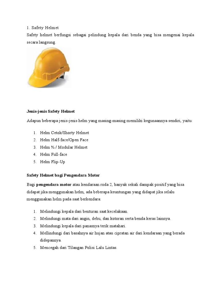Jenis-Jenis Safety Helmet | PDF | Bisnis | Komputer