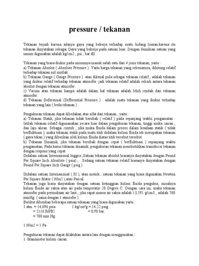 Pengertian Manometer PDF