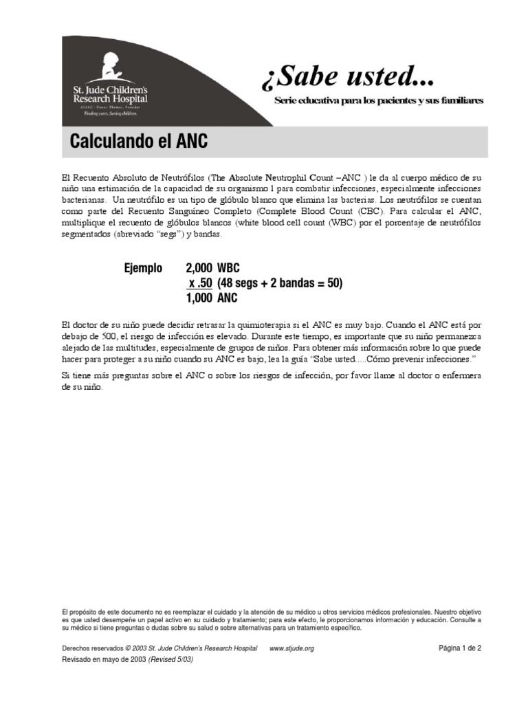 Cómo calcular el ANC en niños | PDF | Relaciones personales, crianza y ...