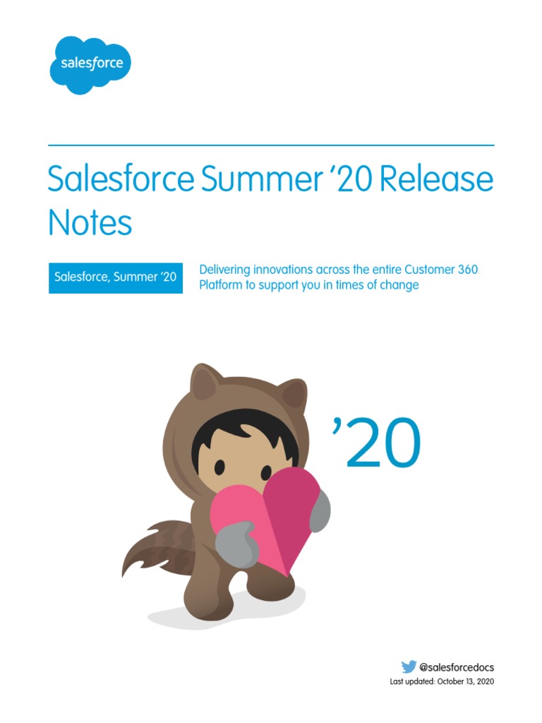 Salesforce Summer20 Release Notes PDF Cloud Computing Mobile App