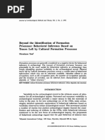 Beyond The Identification of Formation Processes: Behavioral Inference Based On Traces Left by Cultural Formation Processes