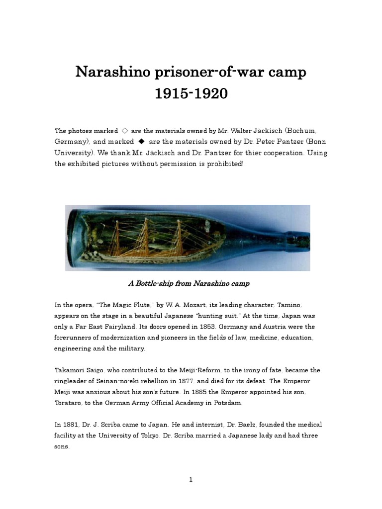 Narashino Prisoner Of War Camp Pdf Nazi Germany Empire Of Japan