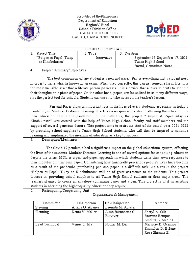 PROPOSAL School Supplies PDF