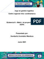 Evidencia 6 Matriz Mi DOFA Mi Proyecto de Vida Aprendiz Humberto Avendaño Ficha 2330204