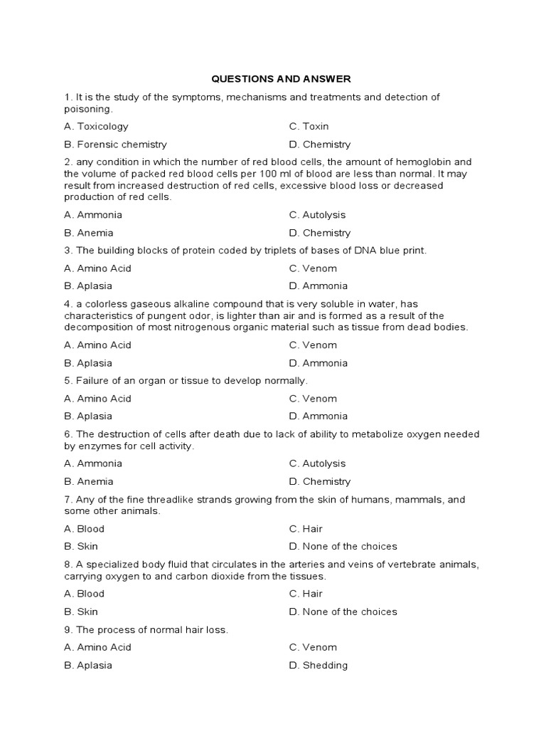Questions and Answer PDF Gas Chromatography Mass Spectrometry