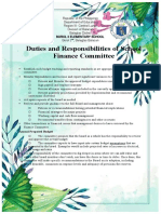 Duties and Responsibilities of School Finance Committee
