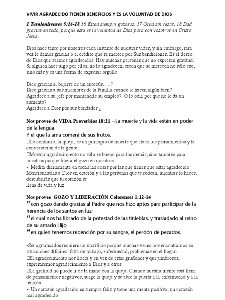 Beneficios de la Gratitud en la Vida | PDF | Gratitud | Felicidad