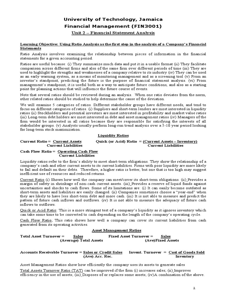 Financial Statement Analysis Overview | PDF | Debt | Price–Earnings Ratio