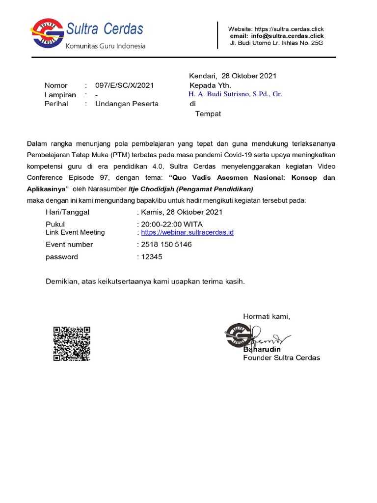 Surat Undangan Webinar | PDF