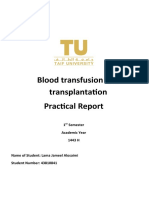 Blood Transfusion and Transplantation Practical Report: 1 Semester Academic Year 1443 H