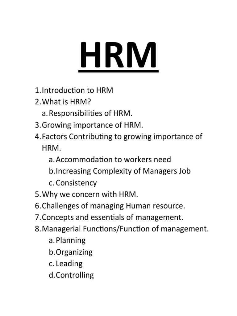 Overview of Human Resource Management | PDF | Human Resource Management ...