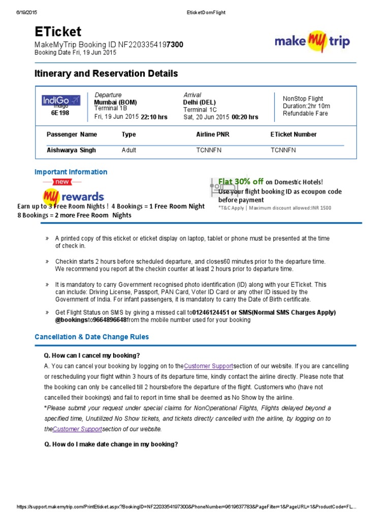 Sample makemytrip flight ticket pdf ticket admission mobile app