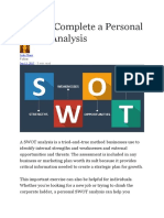 How To Complete A Personal SWOT Analysis