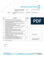 Electrical Safety Checklist: Sr. No. Description Status Remarks