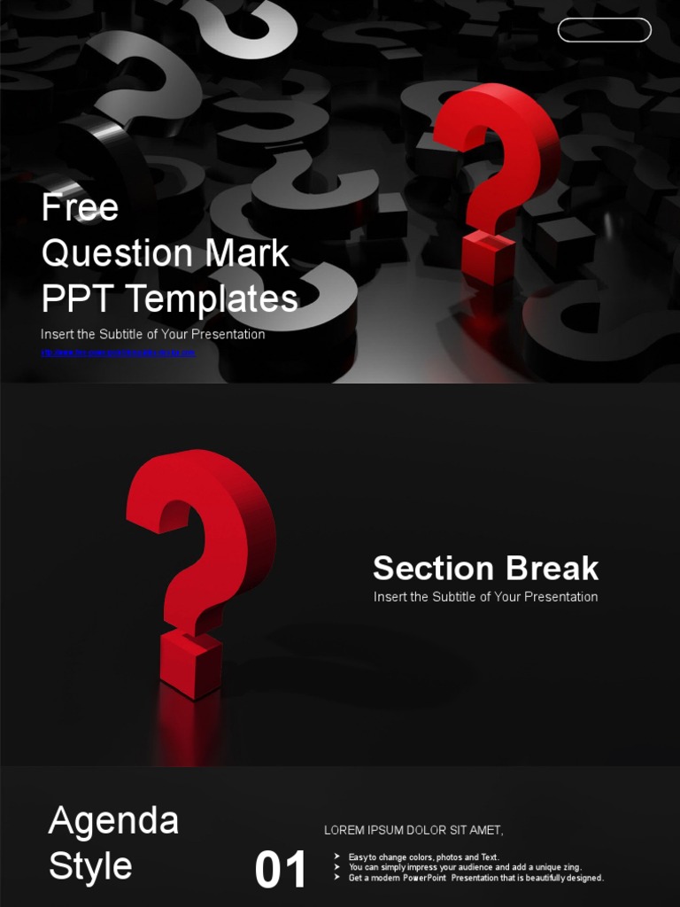Free Question Mark PPT Templates Insert The Subtitle of Your