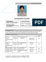 CV of Shaharia Islam