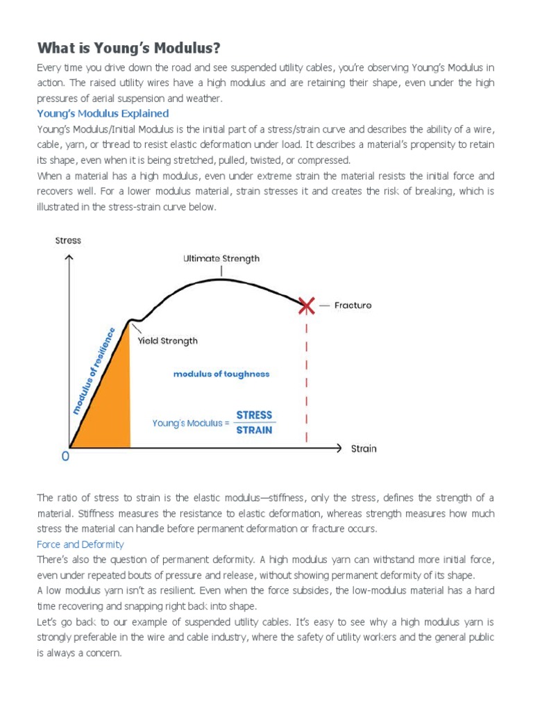 What Is Young's Modulus PDF Deformation (Engineering) Young's Modulus