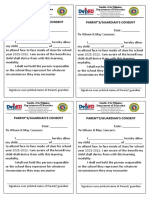 Parent'S/Guardian'S Consent Parent'S/Guardian'S Consent: Department of Education Department of Education